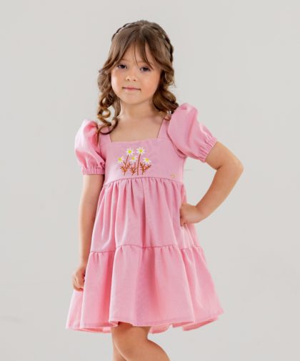 VESTIDO PRINCESA ROSA BEBÊ